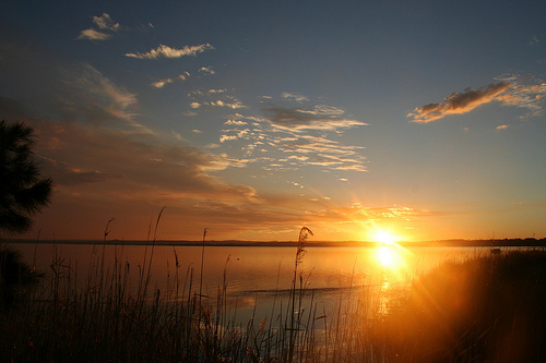 Sunset over Lake Tuggerah from Canton Beach 1